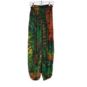 KATHMANDU IMPORTS - WOMEN'S XS/S - TIE DYE ELASTIC WIAST WIDE LEG GEISHA PANT